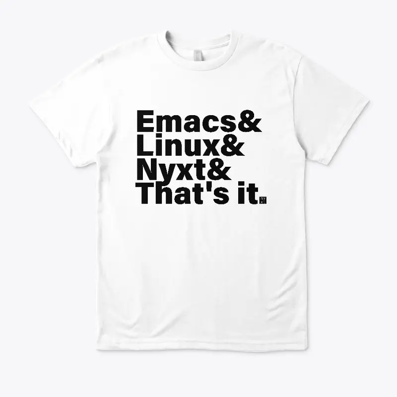 Eco tee: Emacs & Linux & Nyxt